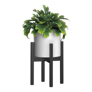 NIB Plant Stand Black Modern Design Up to 12in Wide Planter Adjustable Height